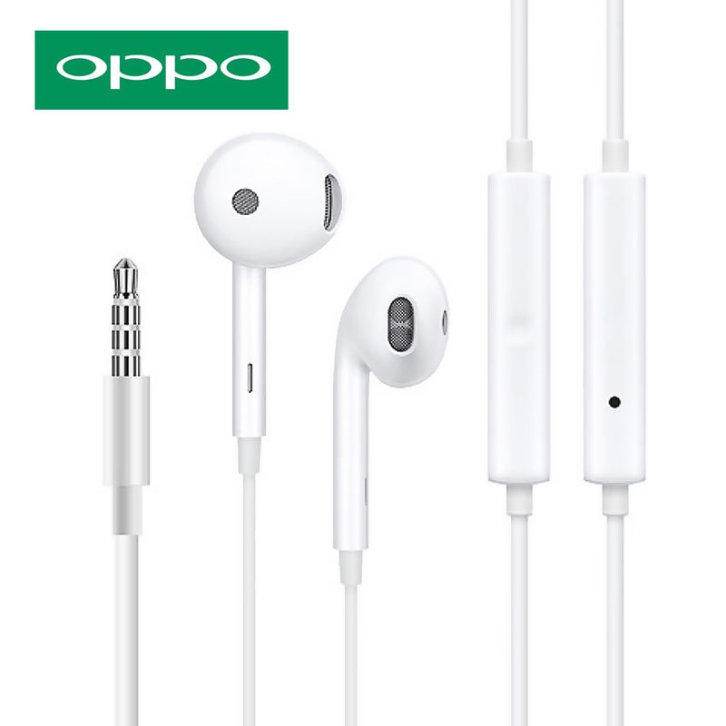 OPPO Wired In-Ear Earphones For OPPO R17 Reno R15 R11 White - Image 1