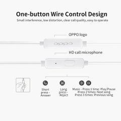 OPPO Wired In-Ear Earphones For OPPO R17 R15 R11 R11 R9 White  - Image 3