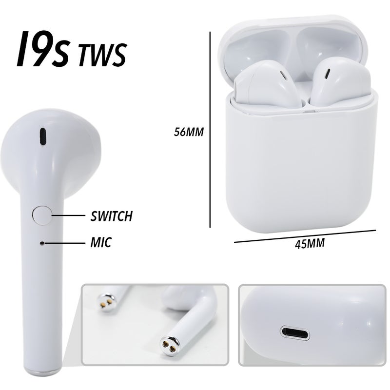 Generic - i9S TWS Mini Wireless Earbuds White - Image 1
