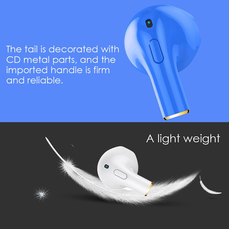 Generic - I8X Mini Sports Music In-Ear Earphones Blue - Image 1