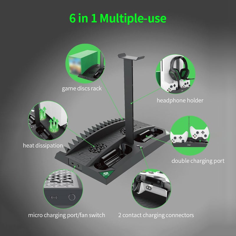أبيجا IPEGA Game Vertical Stand Headphone Holder Charging Base For Xbox One/Xbox One X/Xbox One S - wireless  - Image 5