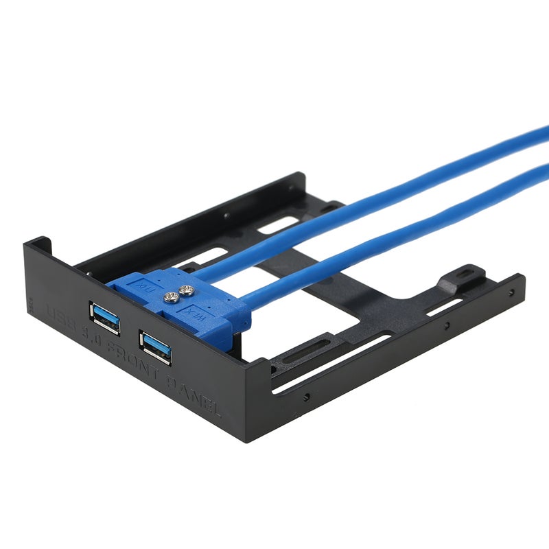Front Panel Hub 2 Port Expansion Bay 20 Pin to USB 3.0 Adapter Bracket Black
