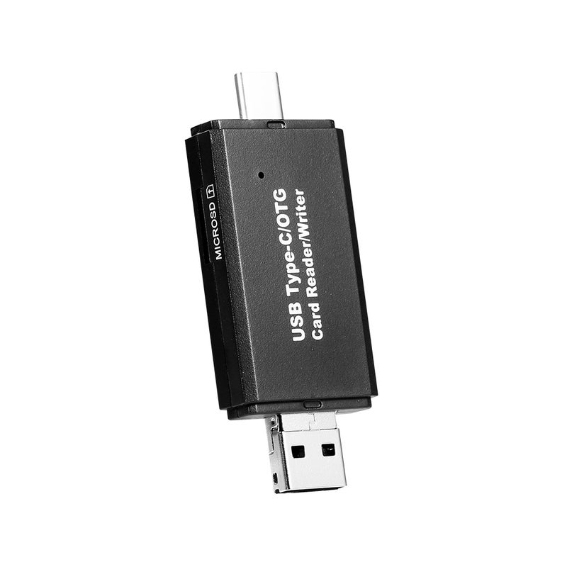 ماركة غير محددة قارئ بطاقات USB مايكرو OTG 3 في 1 عالي السرعة بمنفذ Type-C/ OTG أسود  - Image 3