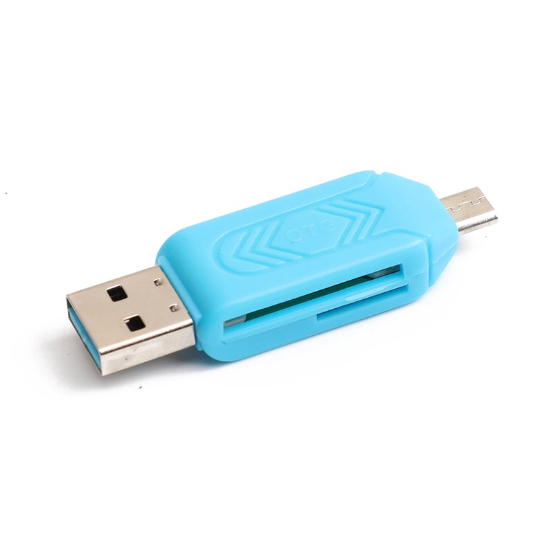 Micro USB Type-C3.0 2 IN 1 OTG Card Reader Blue - Image 1