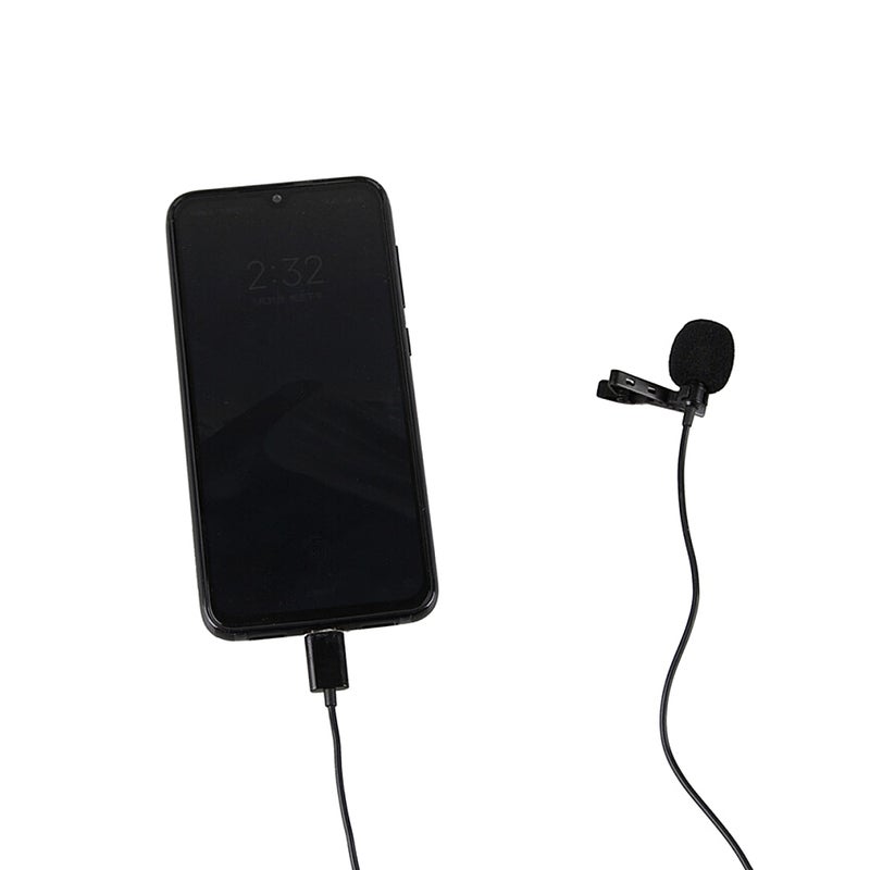 JH-042 Type-C Lavalier Omni Directional Condenser Microphone Superb Sound For Audio And Video Recording Black - Image 5