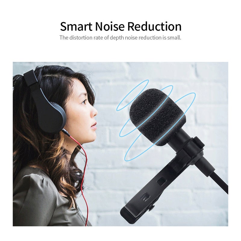 JH-042 Type-C Lavalier Omni Directional Condenser Microphone Superb Sound For Audio And Video Recording Black - Image 2