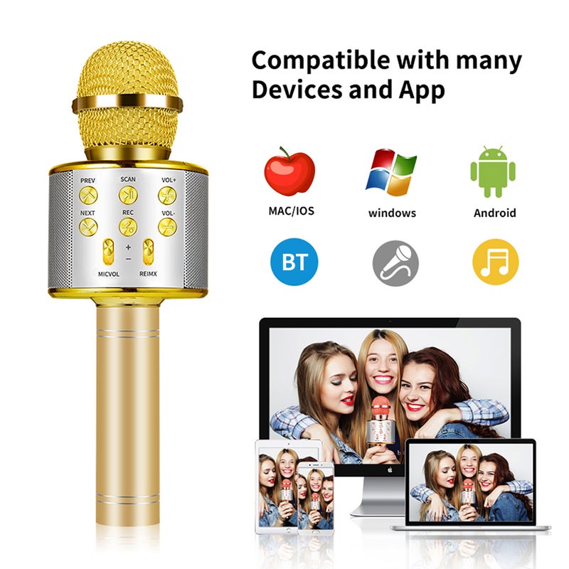 Professional Bluetooth Handheld Wireless Microphone / Gold / gold / input_devices / microphones Gold - Image 4