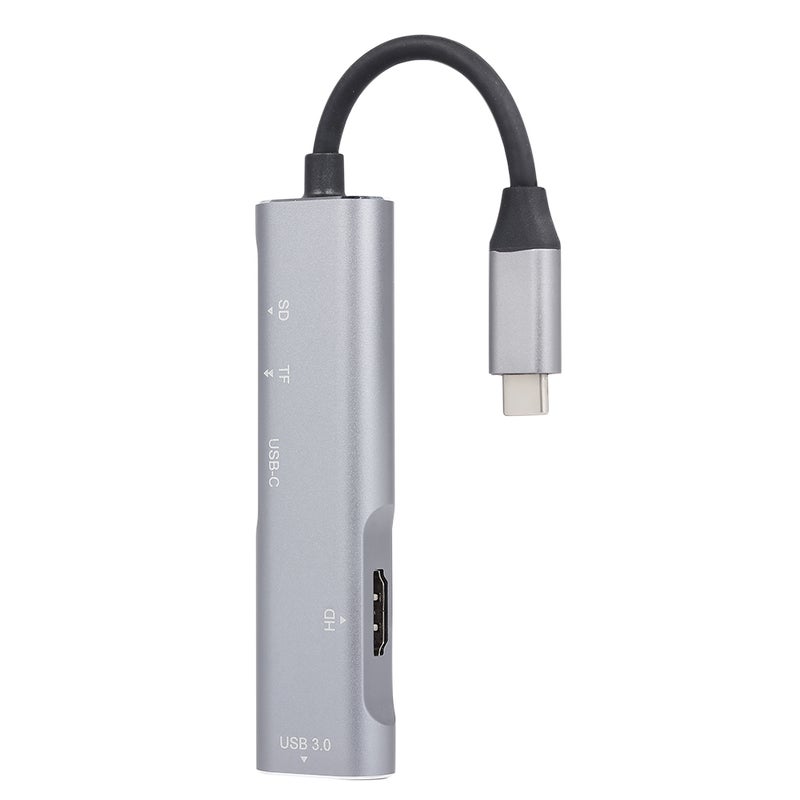 محول USB 3.1 متعددُ المنافذ مع منفذ شحنٍ . رمادي - Image 3
