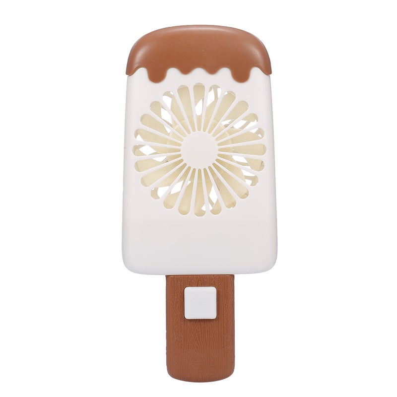 مروحة على شكل آيس كريم، صغيرة ويمكن حملها باليد، مزودة بمنفذ USB. بيج - Image 1