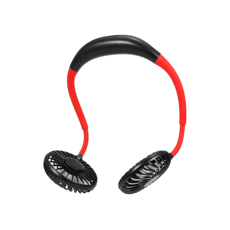Portable Hanging Neck Fan Hand-Free Mini USB Rechargeable Sports Neck Fan Black  - Image 1