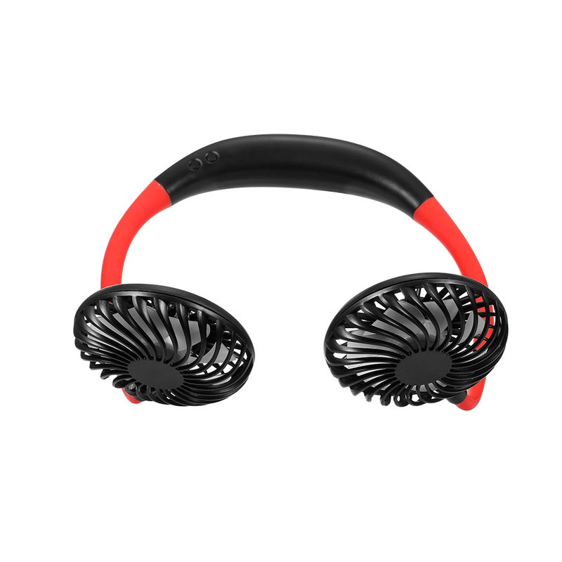 Portable Hanging Neck Fan Hand-Free Mini USB Rechargeable Sports Neck Fan Black  - Image 5
