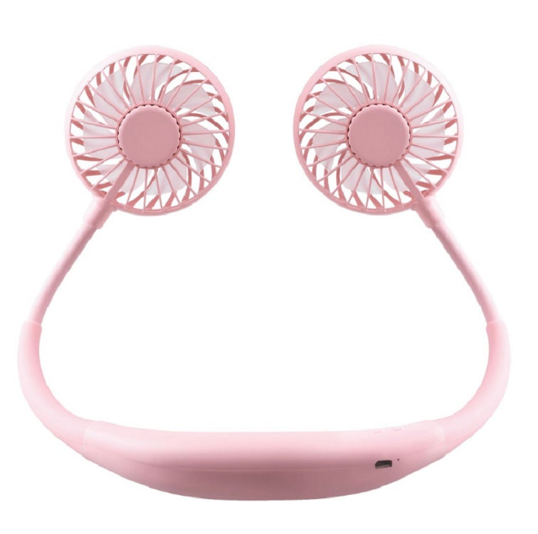 مروحة صغيرة قابلة للتعليق على الرقبة مزودة بإضاءة LED طراز F28 وردي - Image 4