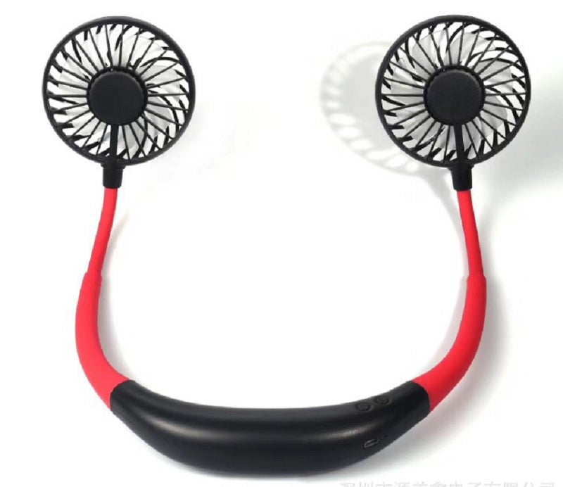 مروحة صغيرة قابلة للتعليق على الرقبة مزودة بإضاءة LED طراز F28 وردي - Image 3