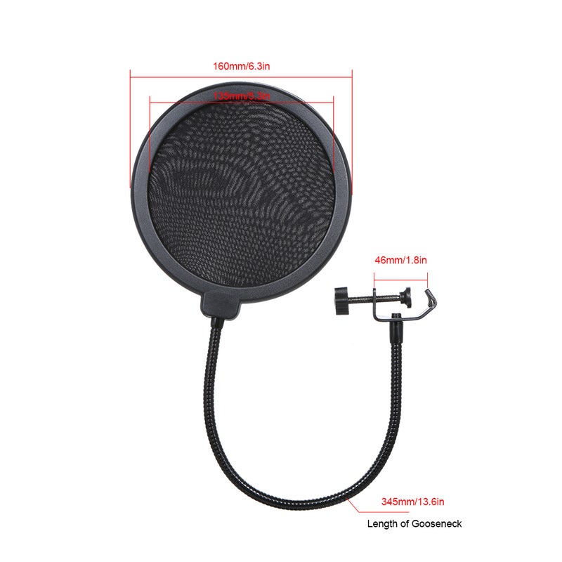 Generic - Mic Shield Microphone Pop Filter 818-LU Black - Image 1