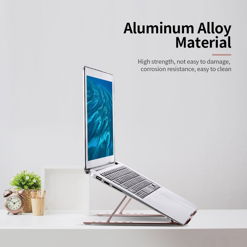 6-Level Adjustable Laptop Stand Rose gold  - Image 2