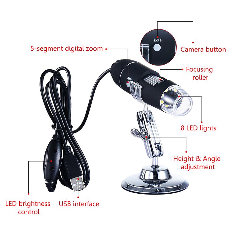 USB Digital Portable Microscope Black