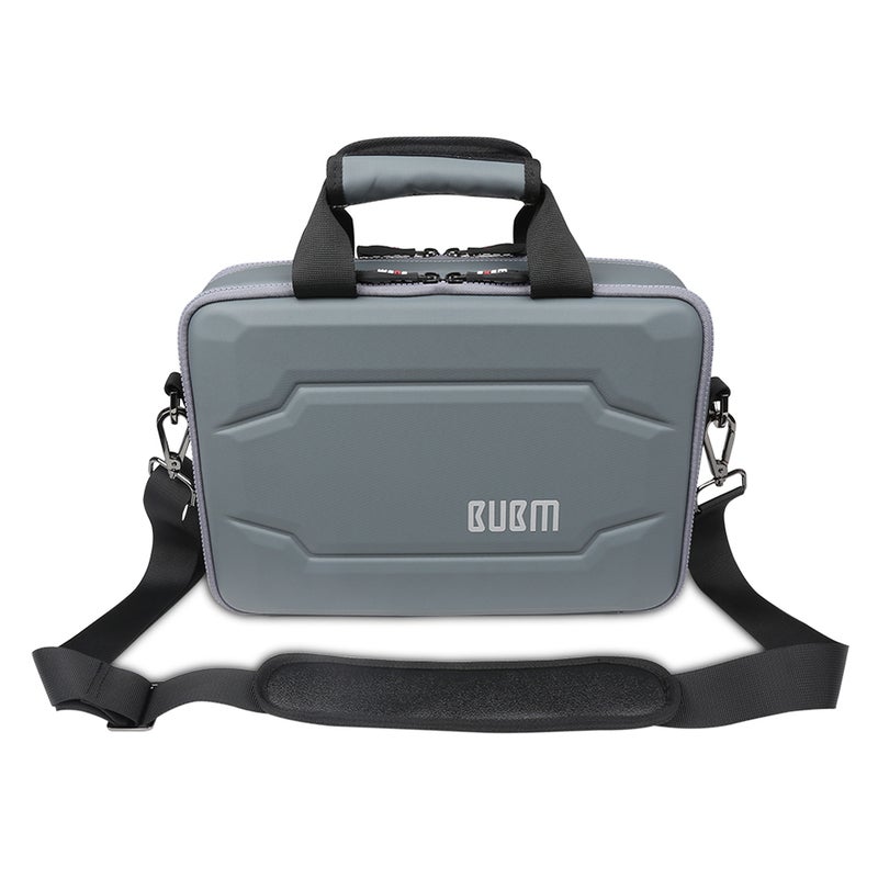 BUBM Double Layer 11 Inch Notebook Shoulder Handbag For Electronics Accessories Grey  - Image 1