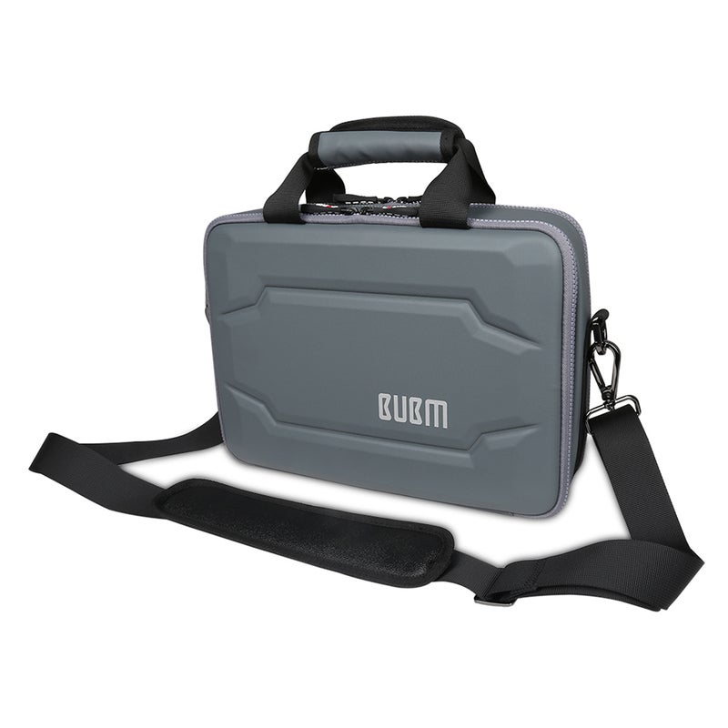 BUBM - Double Layer 11 Inch Notebook Shoulder Handbag For Electronics Accessories Grey - Image 1