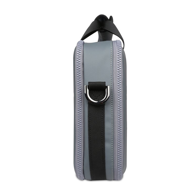 BUBM - Double Layer 11 Inch Notebook Shoulder Handbag For Electronics Accessories Grey - Image 1