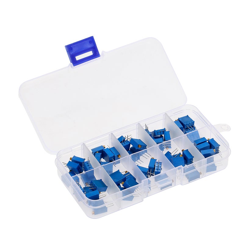 Generic - 50-Piece Multiturn Trimmer Potentiometer Kit Blue - Image 1