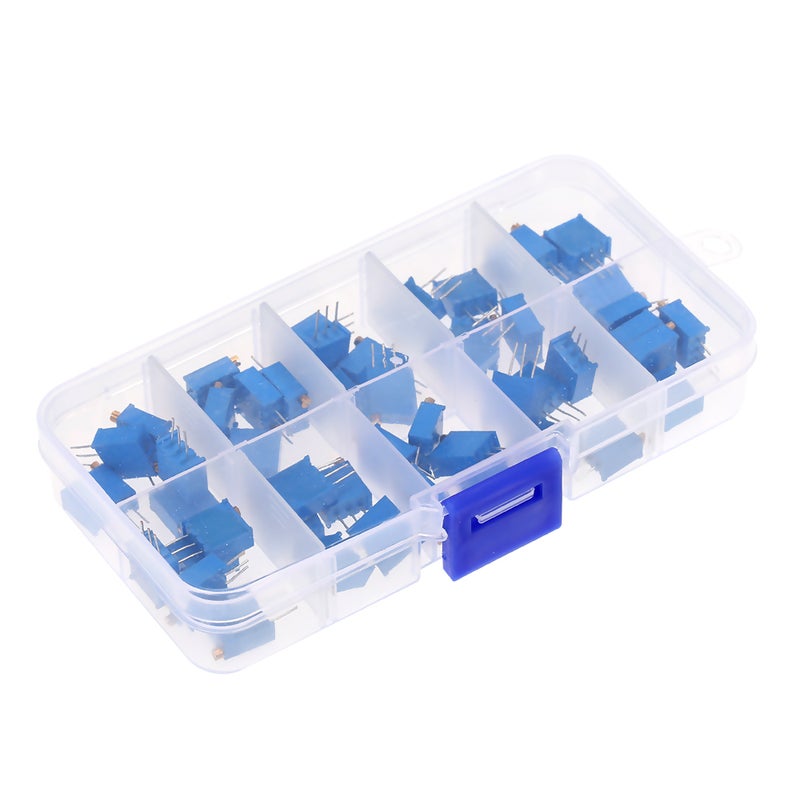 Generic - 50-Piece Multiturn Trimmer Potentiometer Kit Blue - Image 1