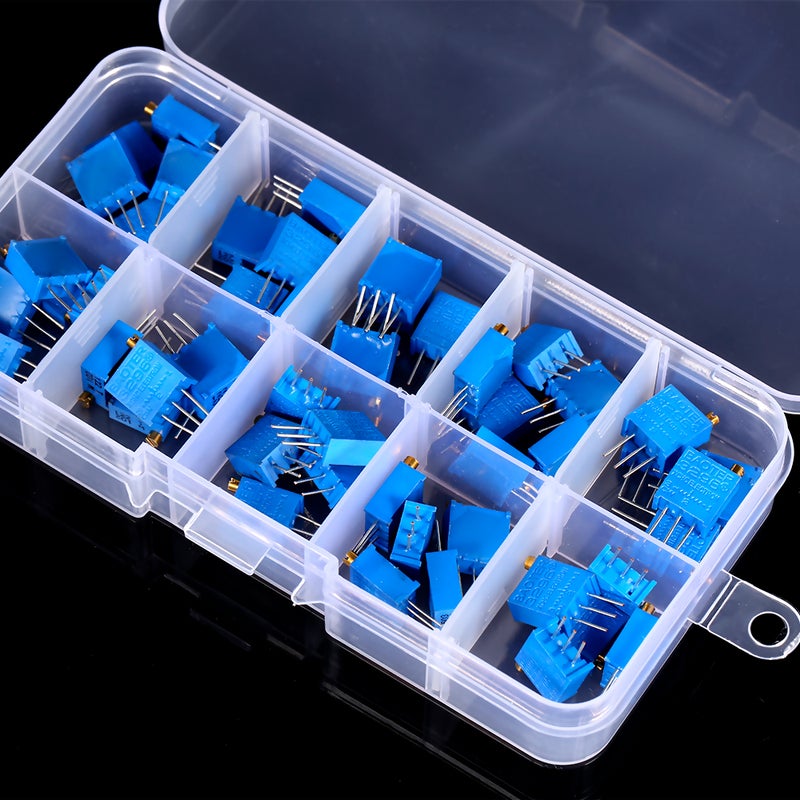 Generic - 50-Piece Multiturn Trimmer Potentiometer Kit Blue - Image 1
