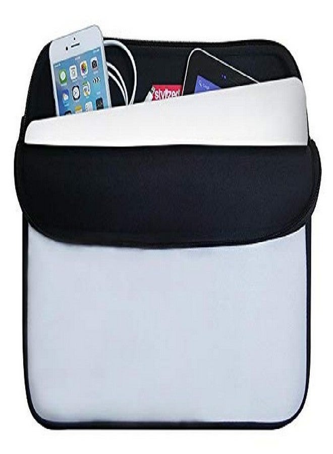 Stylizedd Premium Designer Water-Resistant Neoprene Notebook Computer Tablet Carrying Bag Cover for 15 inch Macbook Sleeve / Laptop bag with Strap - Hoob Multi Color - Image 2