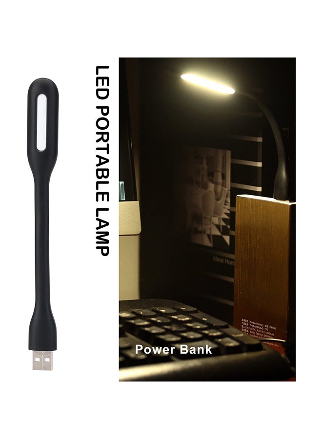 ماركة غير محددة - مصباح LED ليلي صغير ومرن بمنفذ USB أسود 169x18x9مم - Image 1