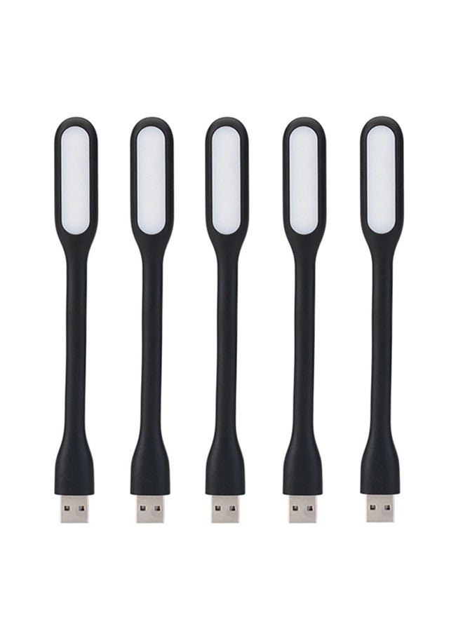 5 Piece Flexible Mini USB LED Night Light Black 16.51x1.78x0.89cm - Image 1