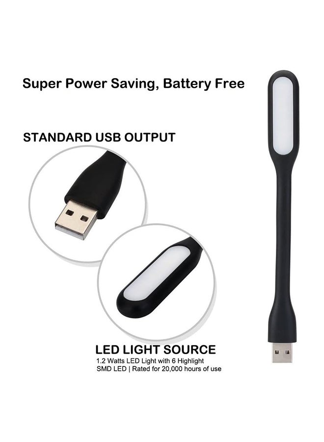 5 Piece Flexible Mini USB LED Night Light Black 16.51x1.78x0.89cm - Image 4