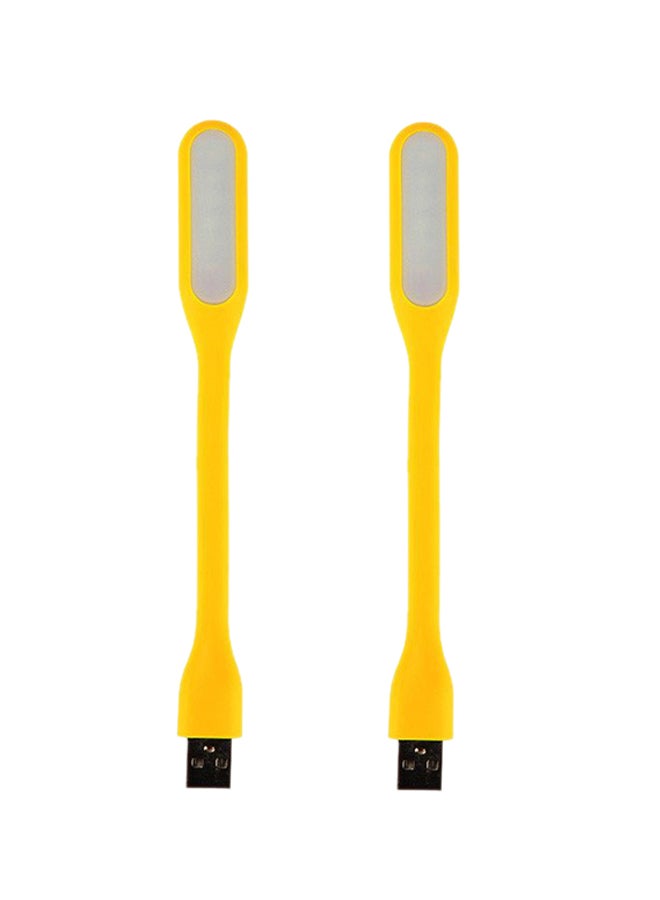 Generic 2 Piece Flexible Mini USB LED Night Light Yellow 169x18x9mm  - Image 1