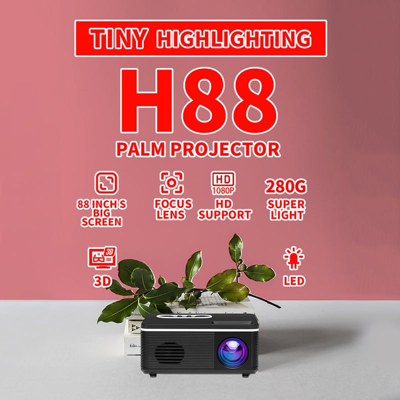 جهاز بروجيكتور صغير بدقة عالية الوضوح 1080P وبسطوع 30 لومن أسود - Image 3