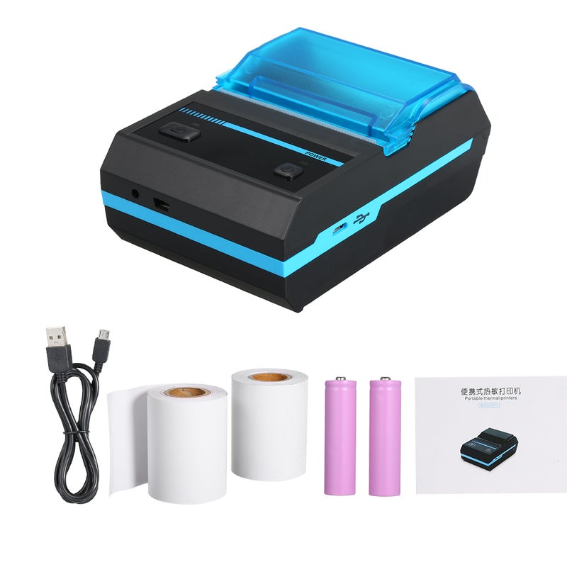 Portable Mini Wireless 58mm BT Direct Thermal Printer Blue/Black  - Image 3