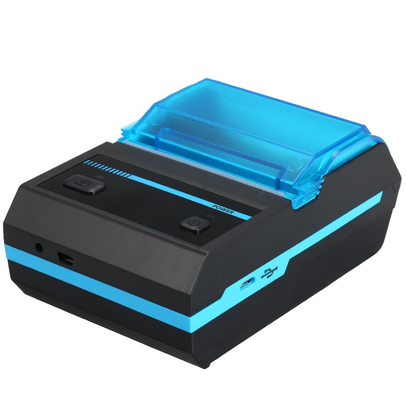 Portable Mini Wireless 58mm BT Direct Thermal Printer Blue/Black  - Image 1