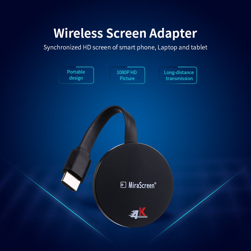 Generic - Wireless Dongle WiFi Display 1080P HD 4K Receiver Miracast Adapter Wireless Screen Converter Adapter DLNA Airplay Black - Image 1