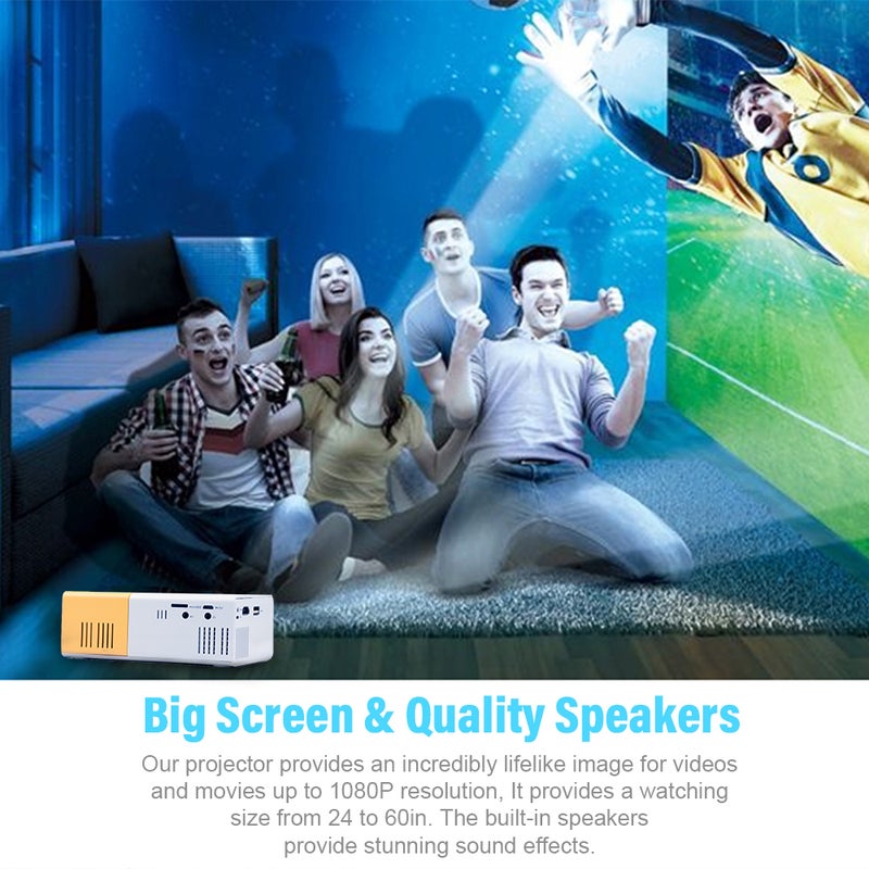 Portable Mini Video Projector 56-LU Yellow&White  - Image 2