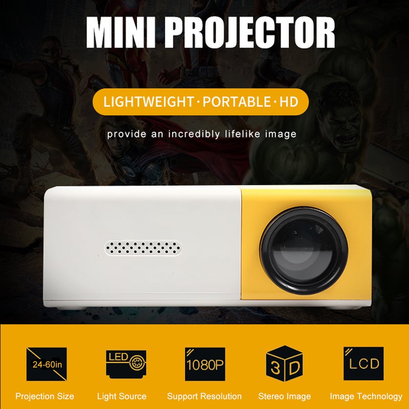Portable Mini Video Projector 56-LU Yellow&White  - Image 3
