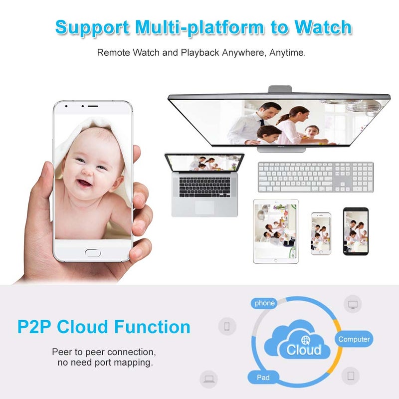 Generic - 1080P HD 2.0 MP Wi-Fi Wireless Pan Tilt PTZ Night Vision IP CCTV Camera With Temperature And Humidity Sensor - Image 1