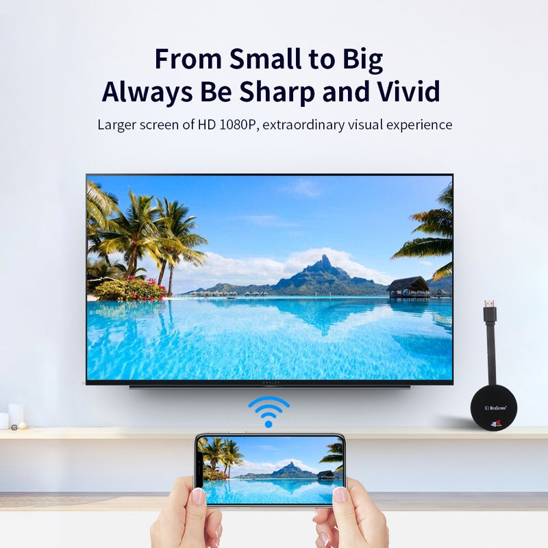 Generic - Wireless Dongle WiFi Display 1080P HD 4K Receiver Miracast Adapter Wireless Screen Converter Adapter DLNA Airplay Black - Image 1