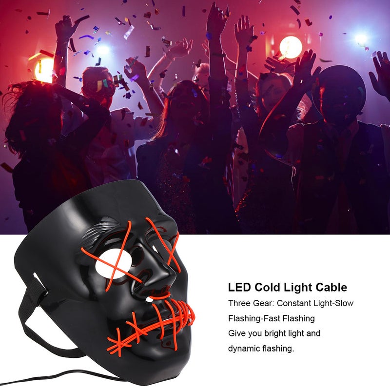 قناع تنكري بإضاءة LED لزي الرقص 20 X 16.5 X 9سم - Image 3