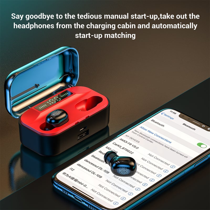 Generic - TWS Stereo Wireless Bluetooth Earphone Blue/Black - Image 1