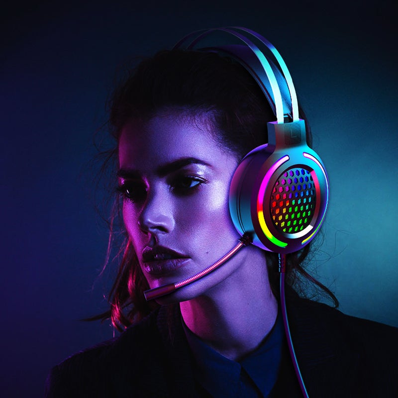 سماعة رأسٍ سلكيةٍ للألعاب بإضاءةٍ متعددة الألوان RGB لأجهزة بلايستيشن 4/ بلايستيشن 5/ إكس بوكس ون/ إكس بوكس سيريس إكس/ نينتندو سويتش/ الكمبيوتر الشخصي - Image 5