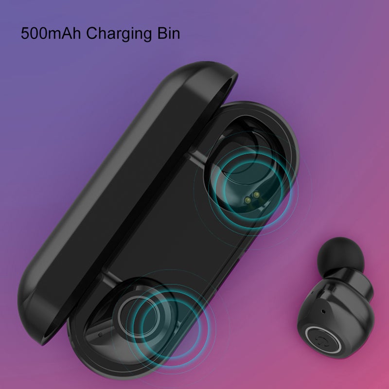 سماعة إيربادز V11 بصوت ستيريو تعمل بتقنية البلوتوث أبيض - Image 3