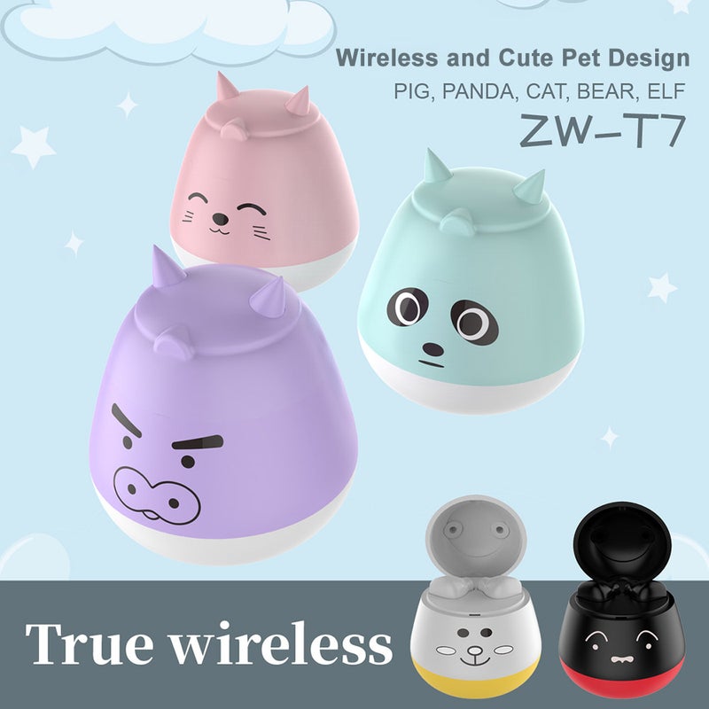 ZW-T7 TWS Wireless Stereo Sound In-Ear Earphones Purple - Image 5