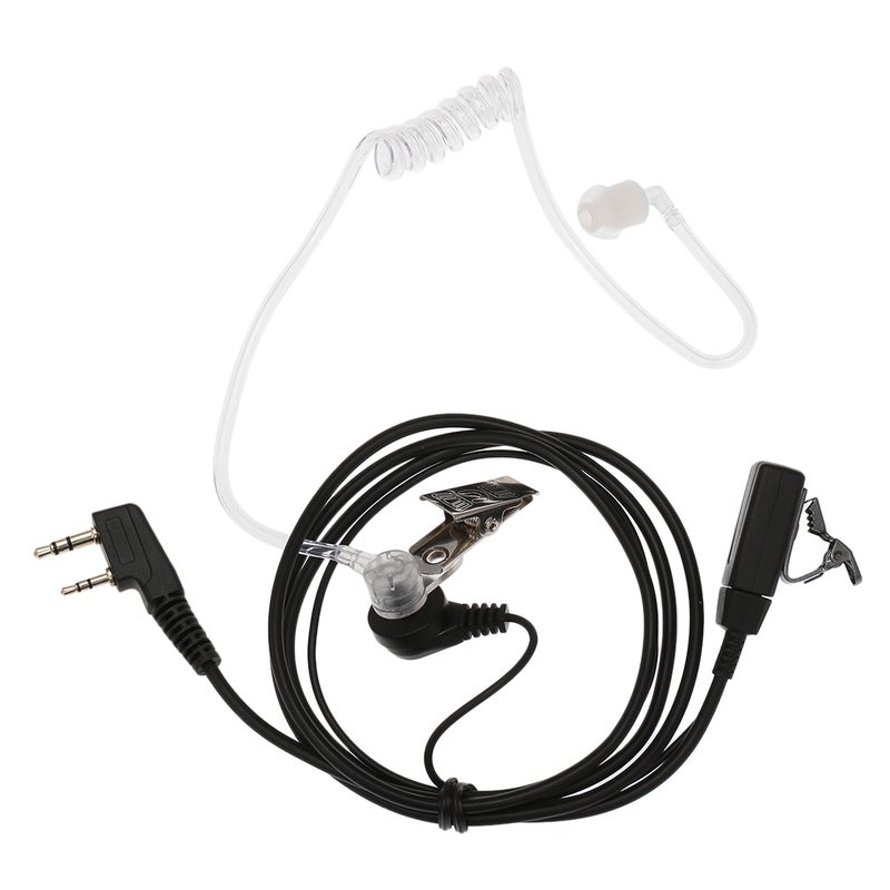 2 Pin Covert Acoustic Tube Walkie Talkie Headphones Black/White - Image 5