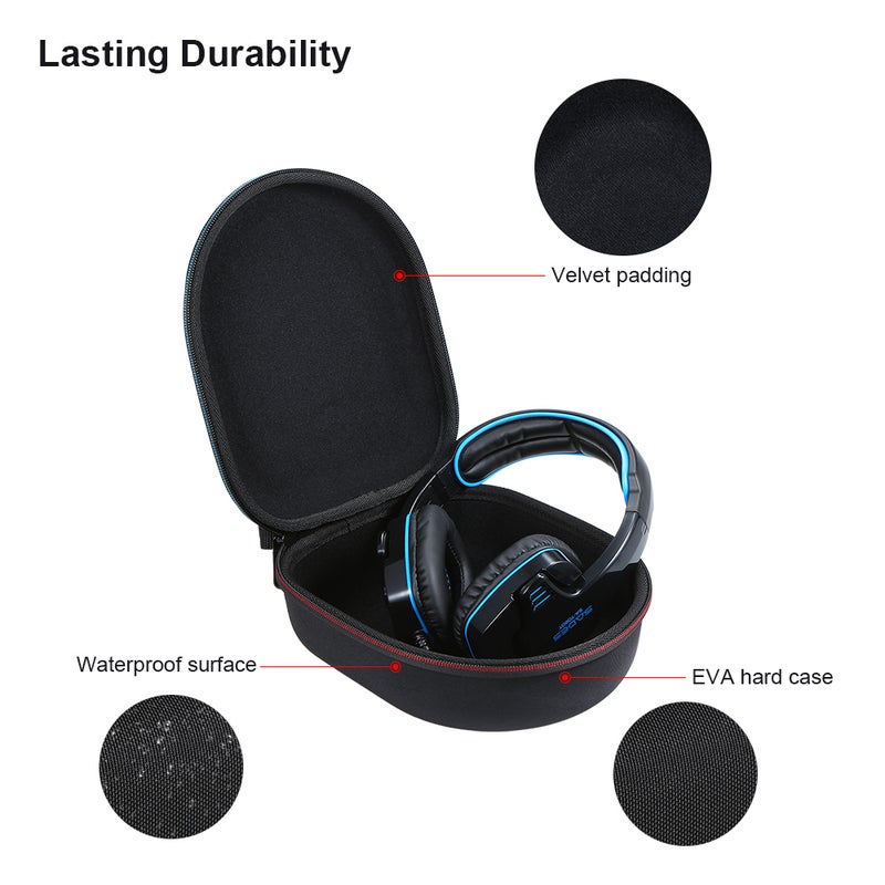 Carrying Case For Philips, Xo Vision, Bose, Beats, Panasonic Headphone Black  - Image 4