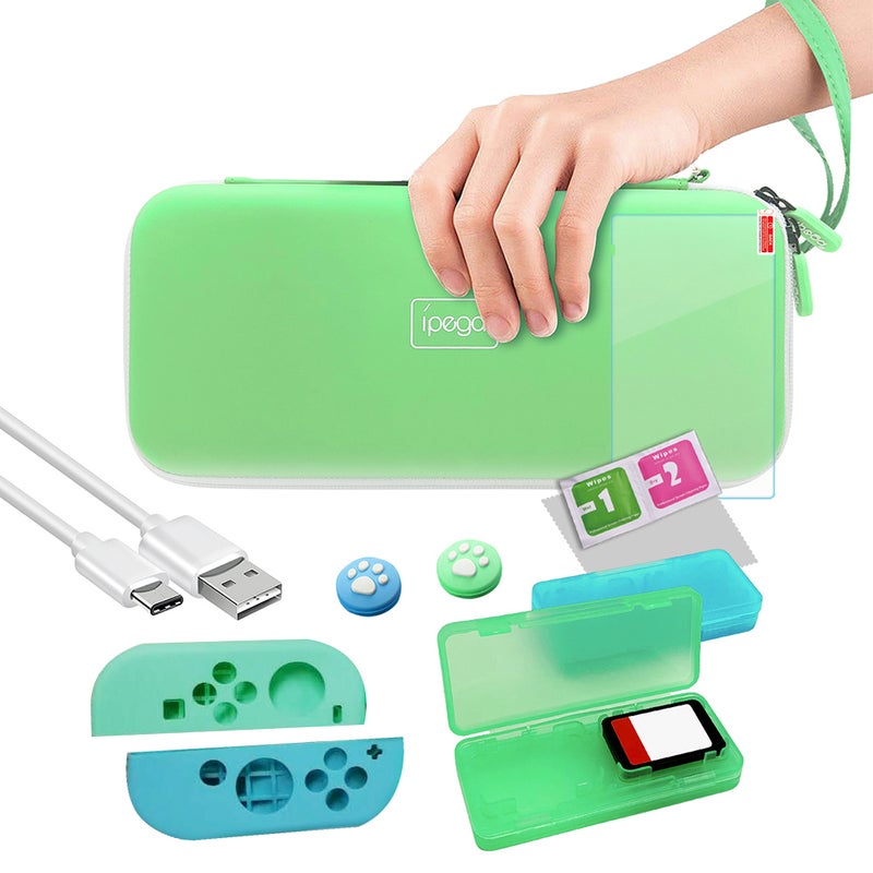 Ipega 12-In-1 Switch Storage Bag For Switch Green  - Image 4
