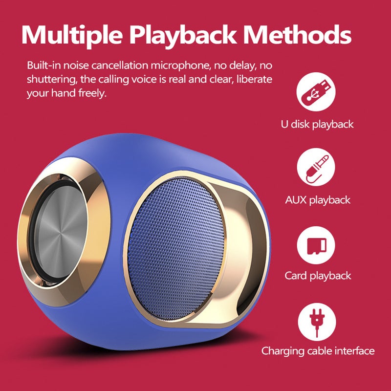 X6 Wireless Bluetooth Stereo Surround Music Bass Portable Speaker White - Image 4