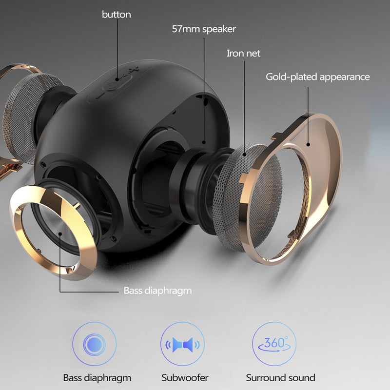 X6 Wireless Bluetooth Stereo Surround Music Bass Portable Speaker White - Image 2