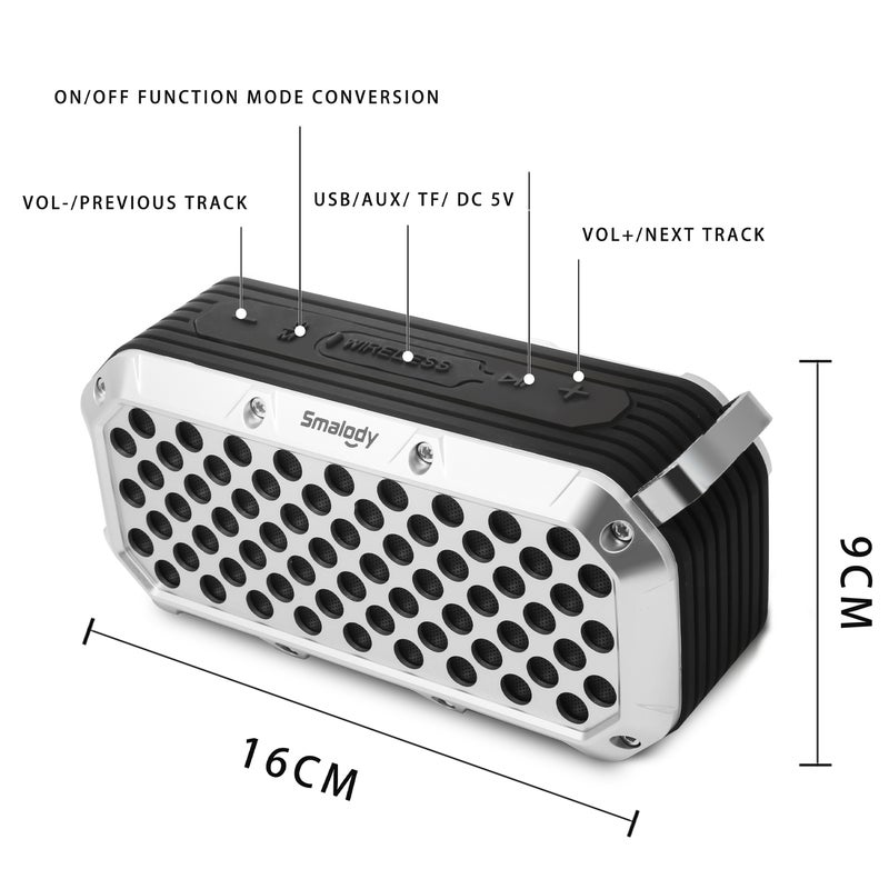 Smalody - Bluetooth SL-15 IPX6 Built in USB TF Card Slot Protable Sound Box Ivory - Image 1